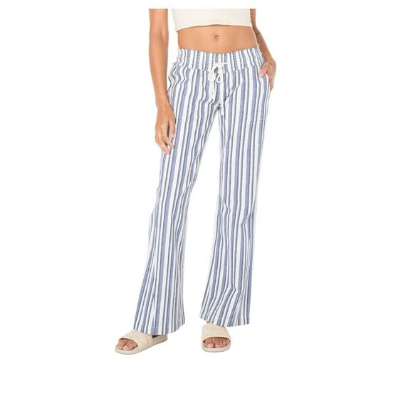 Roxy Women's Striped Wide-Leg Beach Pants Size L Multicolor Casual - Picture 1 of 9